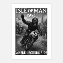 Isle of Man 1971 Poster – Vintage Motorcycle Racing Wall Art Print for Motorsport Fans