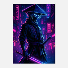 NEON RONIN Anime Poster „Ghost of the Grid“ – futuristisches Cyberpunk Wandbild in Neonfarben, Premium-Kunstdruck