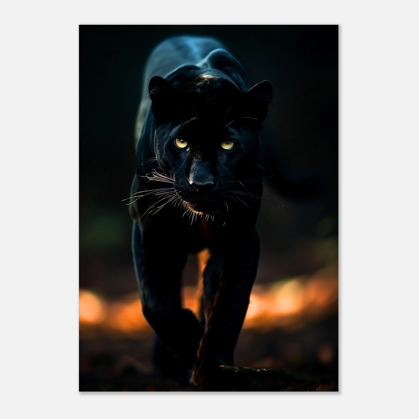 Luxury detail view of black panther artwork – unframed wildlife print for modern spaces by DEFA