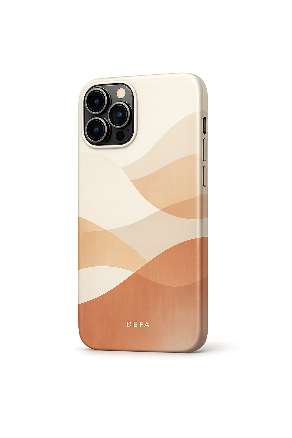 DEFA iPhone case in warm neutral tones