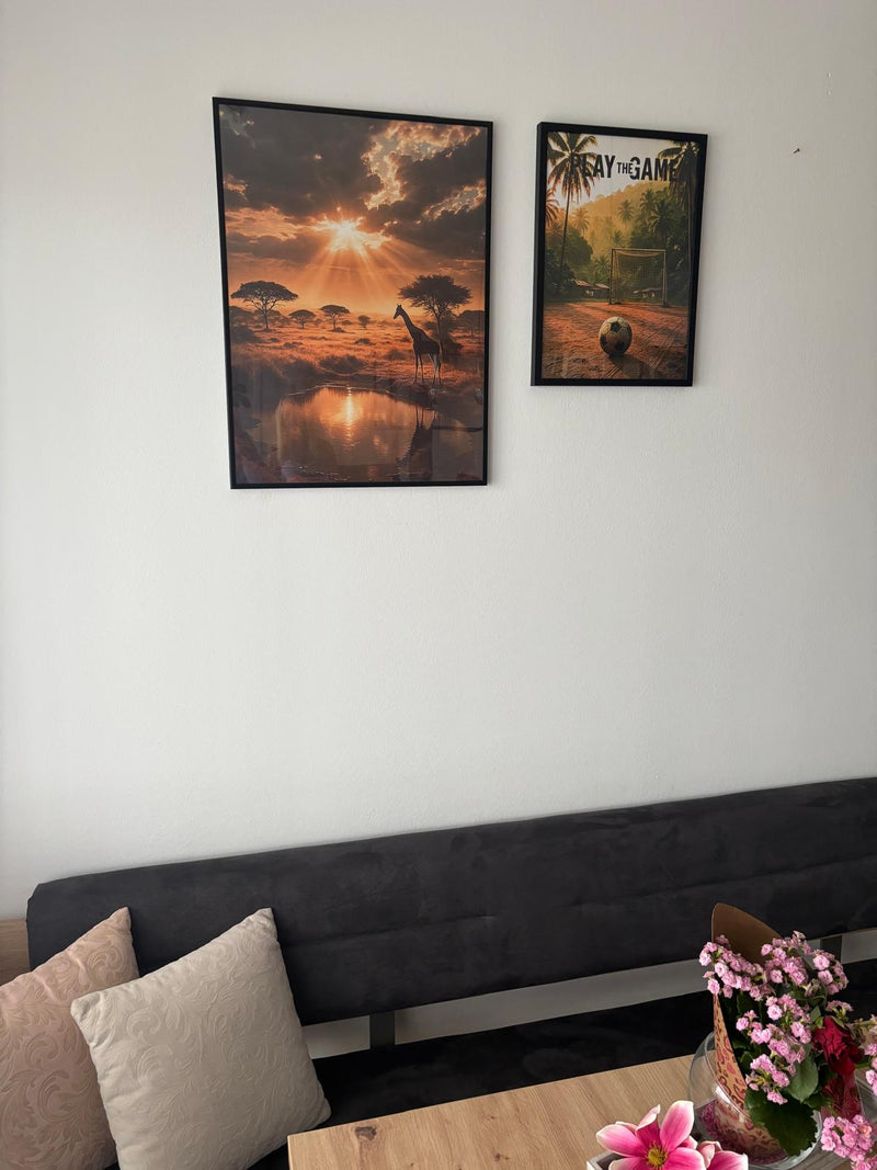 Modern gallery wall with DEFA artwork