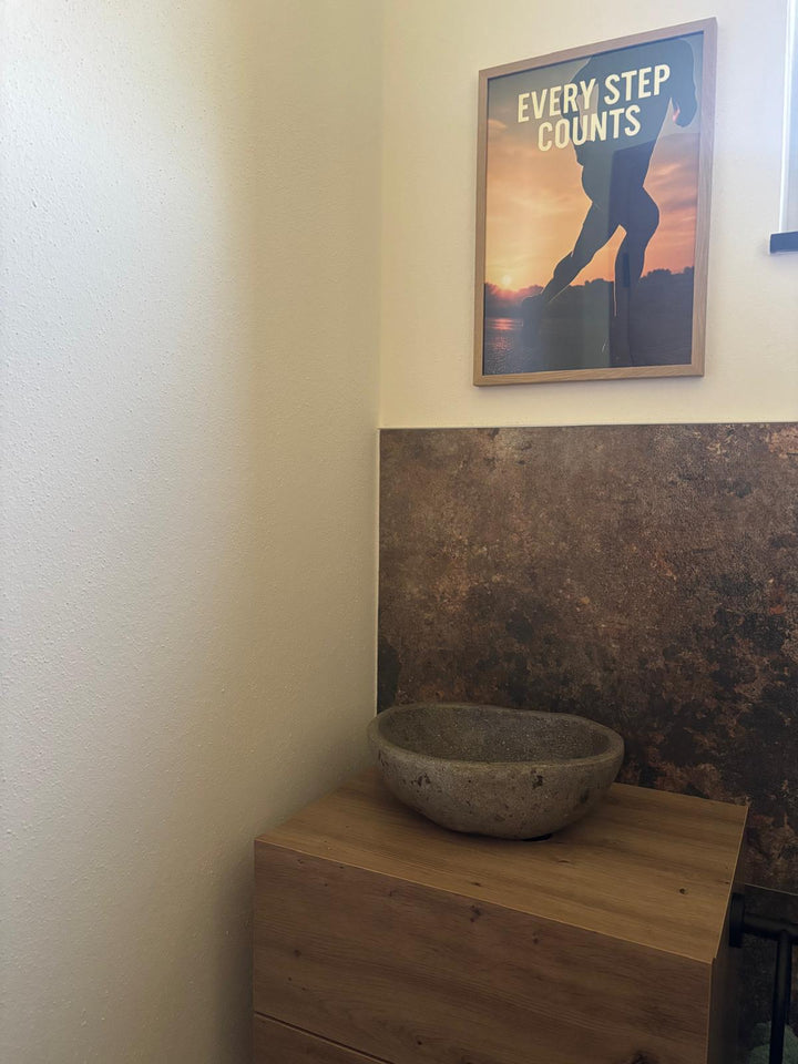 Soft lighting meets bold wall art