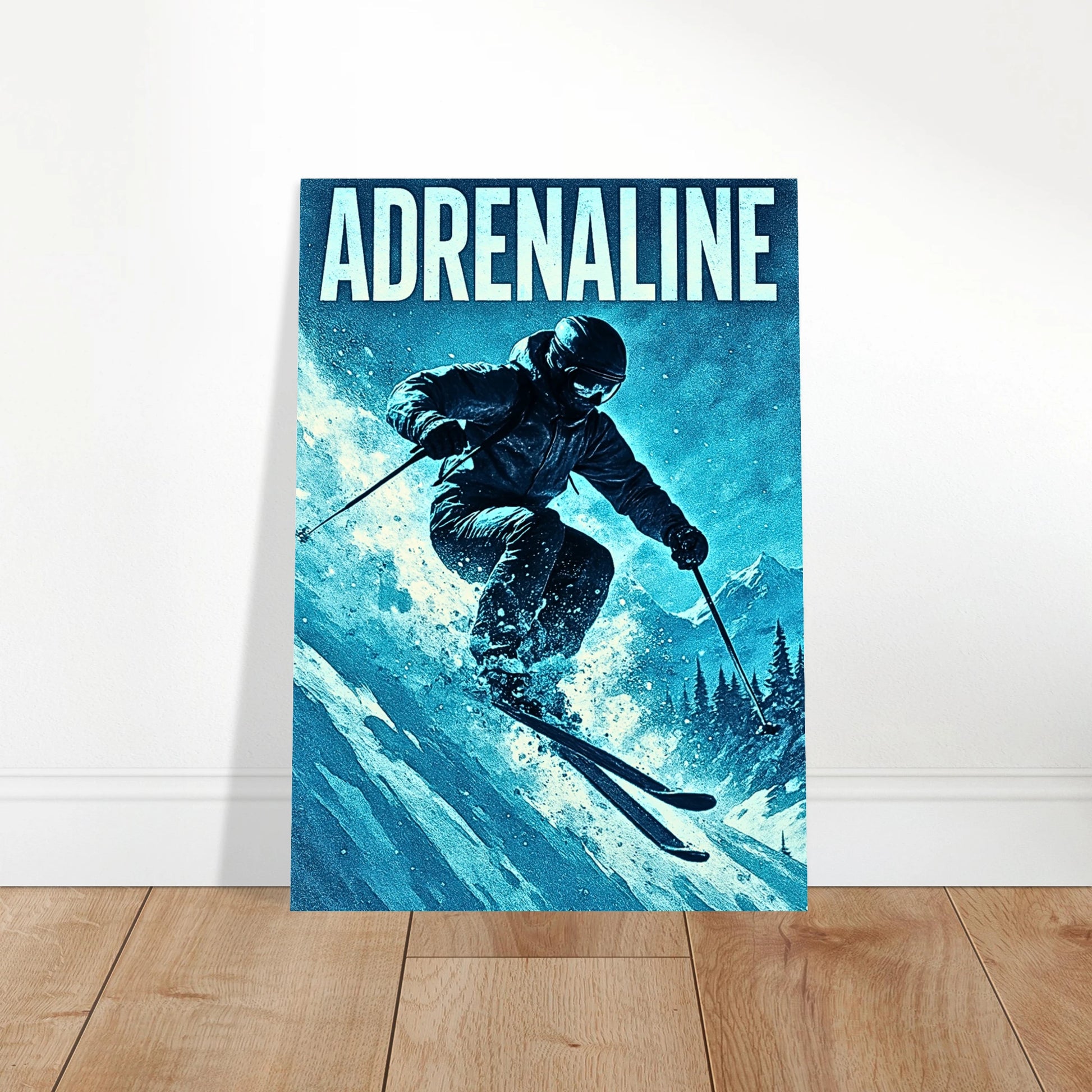 Winter Sports Poster Adrenaline Rush – Ski Wall Art Print for Modern Home Decor