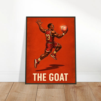 Air Legend Poster an die Wand gelehnt – Basketballmotiv im schwarzen Metallrahmen, moderne Sportdekoration | DEFA Designs