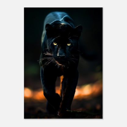Black panther poster with dark background – bold wildlife wall art print by DEFA