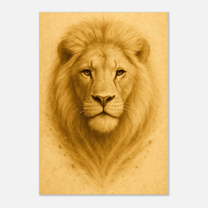 Crown of Calm – unframed lion poster with regal look, perfect for bold interiors.
