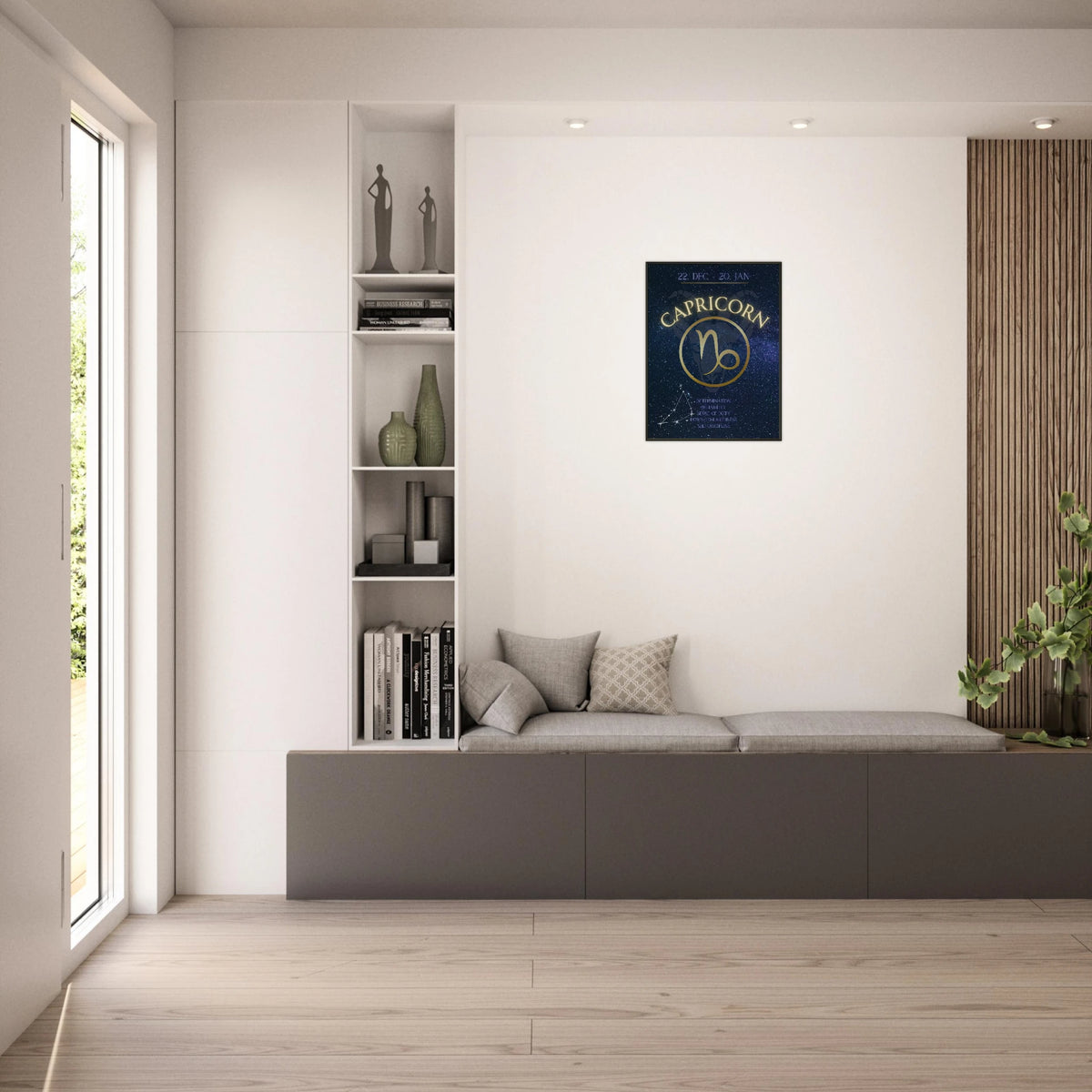 Capricorn Wall Art – Zodiac Astrology Poster in Black Metal Frame ...