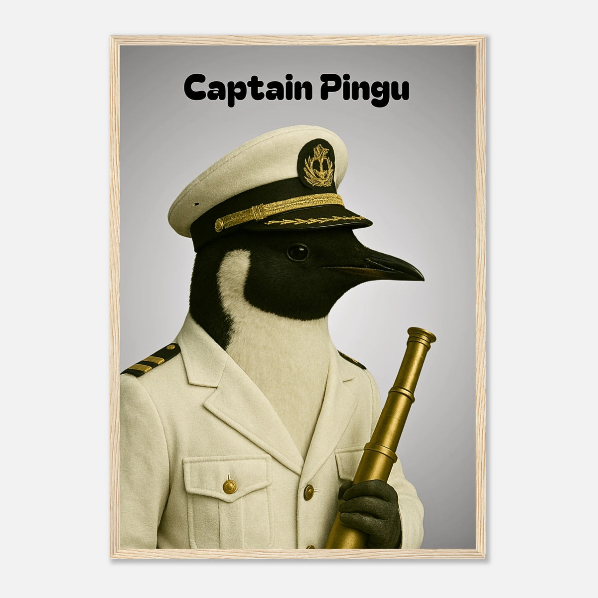 Cold Command Captain Pingu Poster – Ice-Cold Command | Elegantes Pinguin Wandbild im ...
