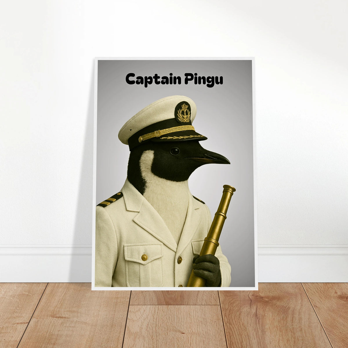 Cold Command Captain Pingu Poster – Ice-Cold Command | Elegantes Pinguin Wandbild im ...
