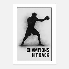 Champions Hit Back Poster – Motivationsposter Boxen, starkes Sport Wandbild für Training, Fitnessstudio und Zuhause