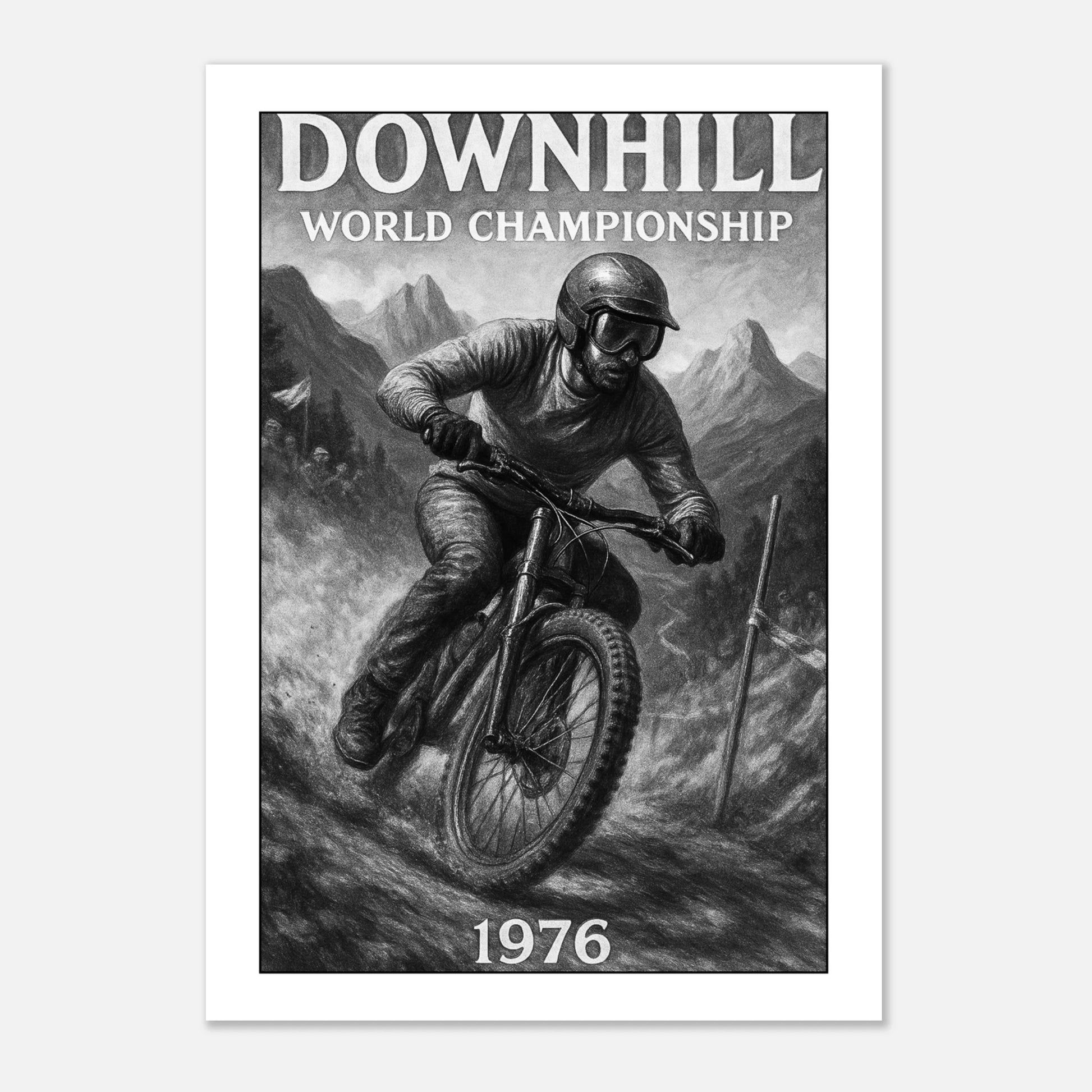 mountainbike poster Ride the Edge – Downhill '76 Poster