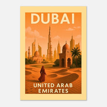 „Dubai Poster – stilvolle Illustration der Skyline, United Arab Emirates Art Print, moderne Wanddeko“