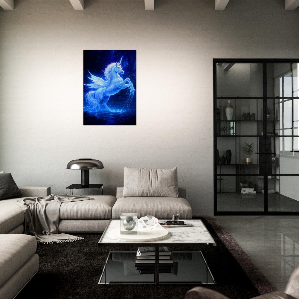 Mystisches Blaues Einhorn
