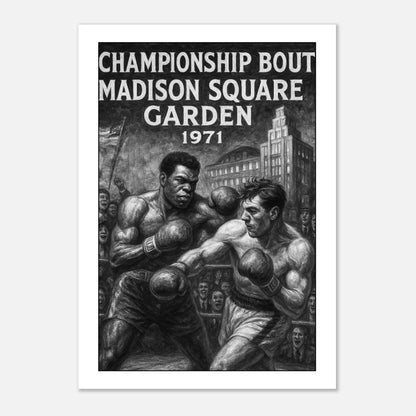 Boxing Print Fight of the Century 1971 – Vintage Sports Poster Madison Square Garden