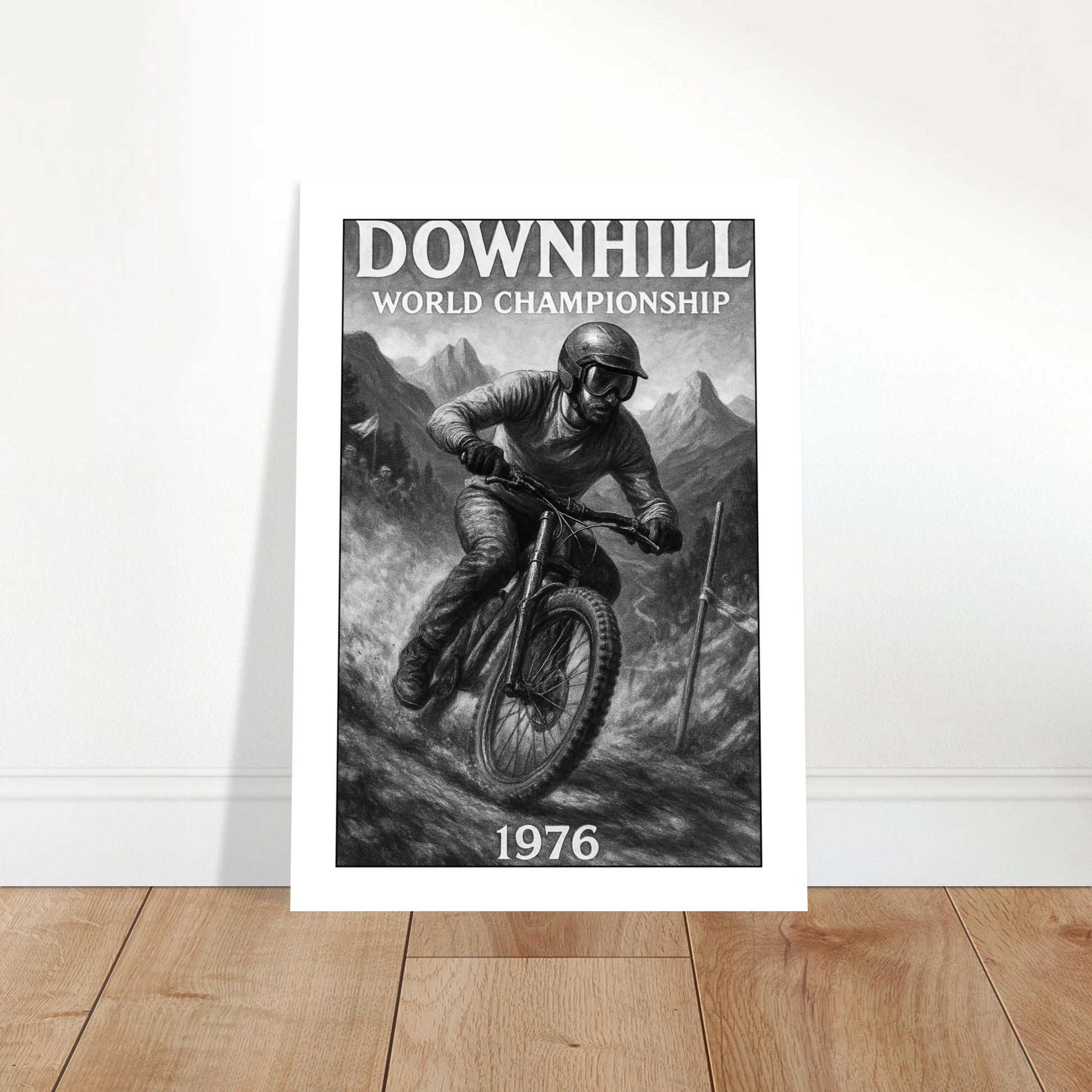 mountainbike poster Ride the Edge – Downhill '76 Poster