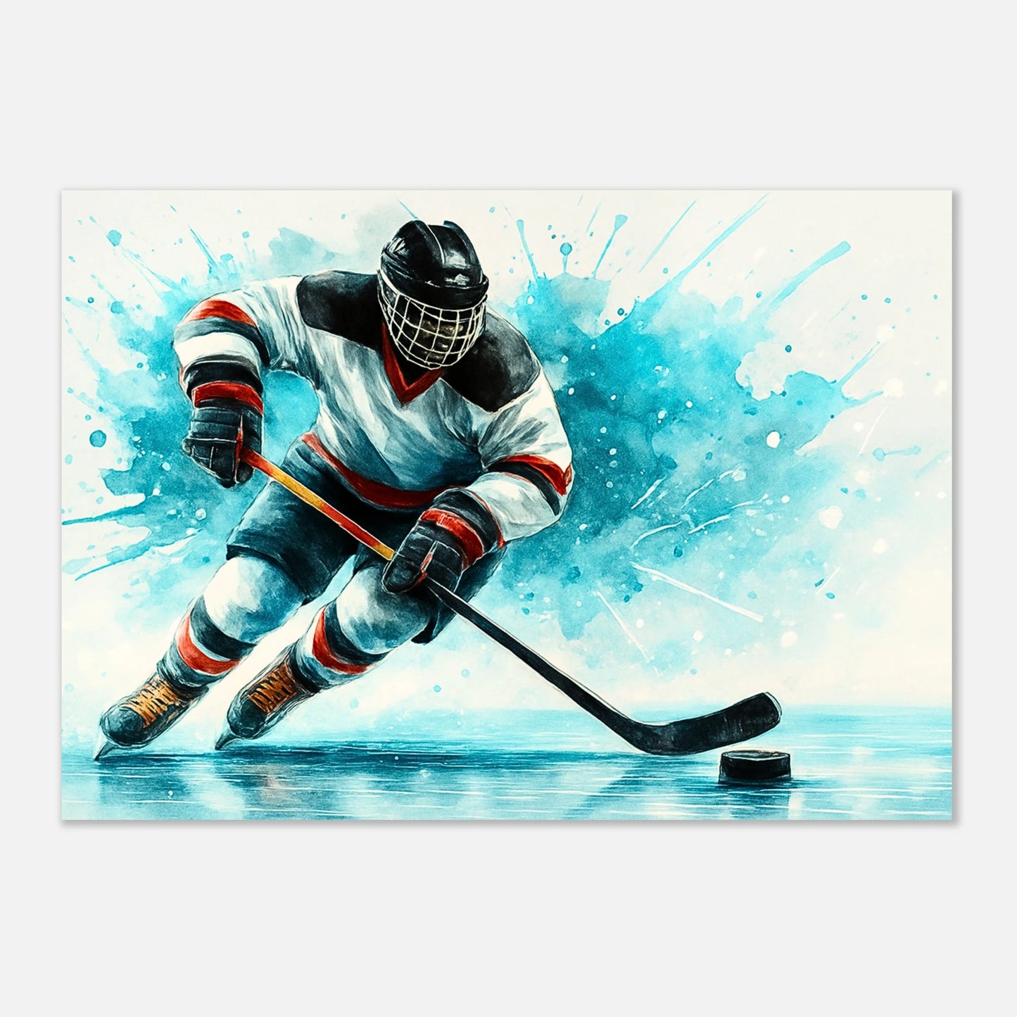 Frozen Speed Hockey Poster – Modern Ice Hockey Sports Wall Print for Collectors