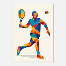 Geometric Tennis Art Poster – modernes buntes Sport-Design für Wanddekoration, hochwertiger Kunstdruck ohne Rahmen