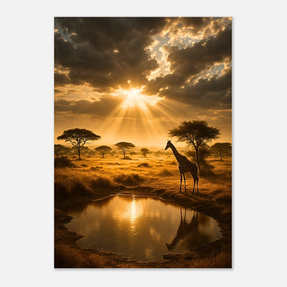 Golden Savannah African sunset wall art poster – premium matte paper print with vibrant colors and nature-inspired design.