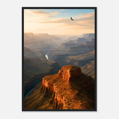 Grand Canyon Poster im schwarzen Holzrahmen – Majesty Unbound Wandbild mit atemberaubender Canyon Landschaft