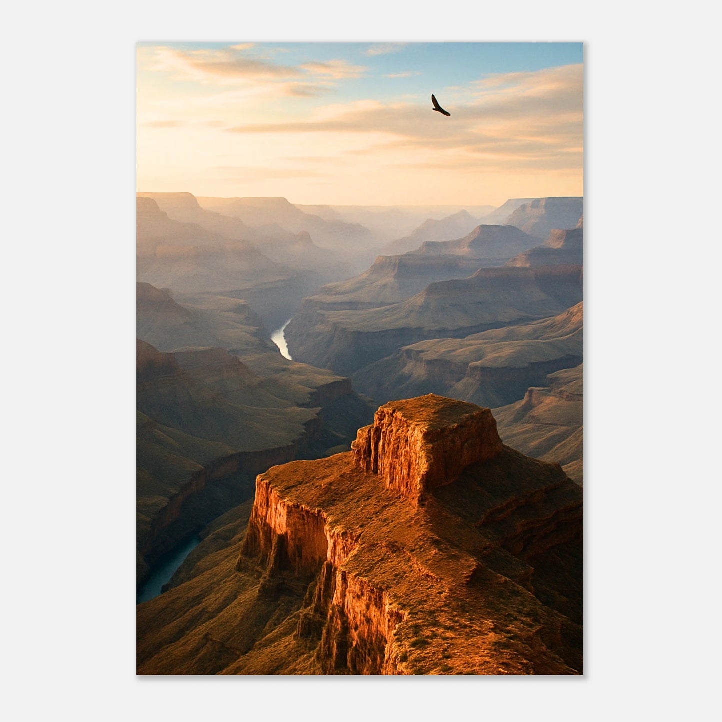 Kunstdruck mit Grand Canyon im Sonnenuntergang – Poster mit warmen Lichtstimmungen und beeindruckender Tiefenwirkung