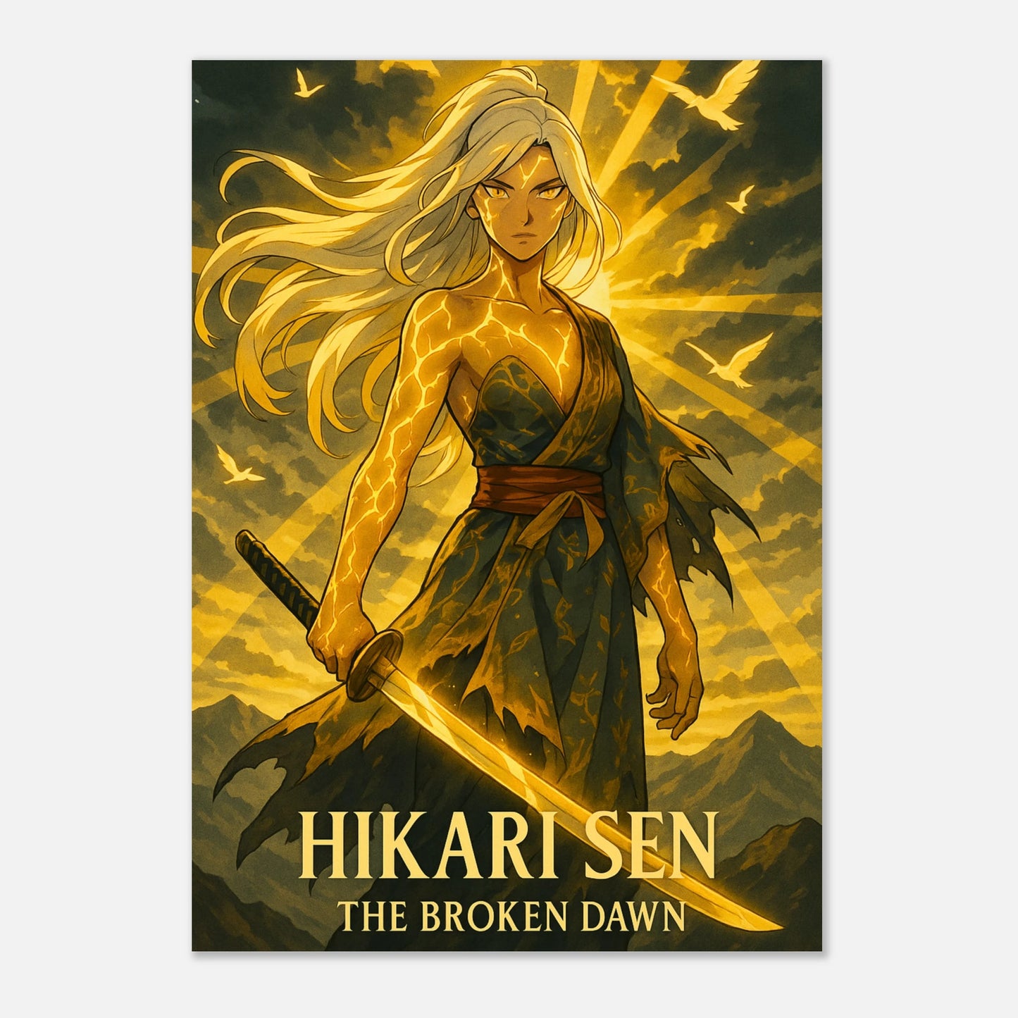 Anime Art Print – HIKARI SEN The Broken Dawn Poster, hochwertiger Kunstdruck auf FSC-Papier