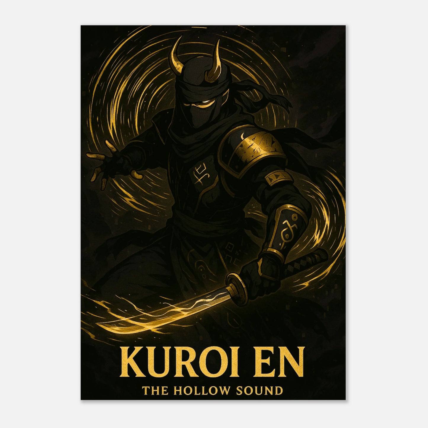 Kuroi En Anime Poster The Hollow Sound – dunkle japanisch inspirierte Wandkunst, exklusiver Kunstdruck