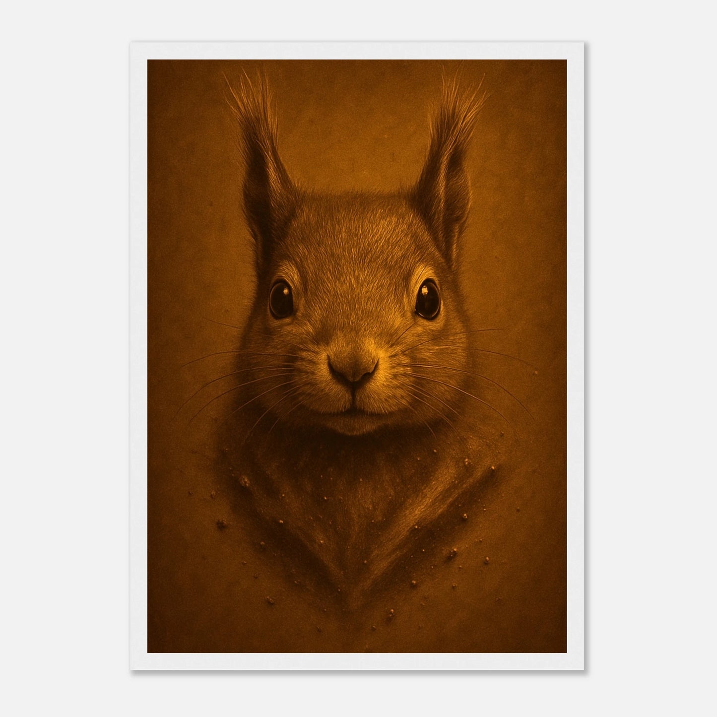 Little Guardian Eichhörnchen Poster mit weißem Holzrahmen – moderne Wanddekoration mit Waldtier-Motiv.