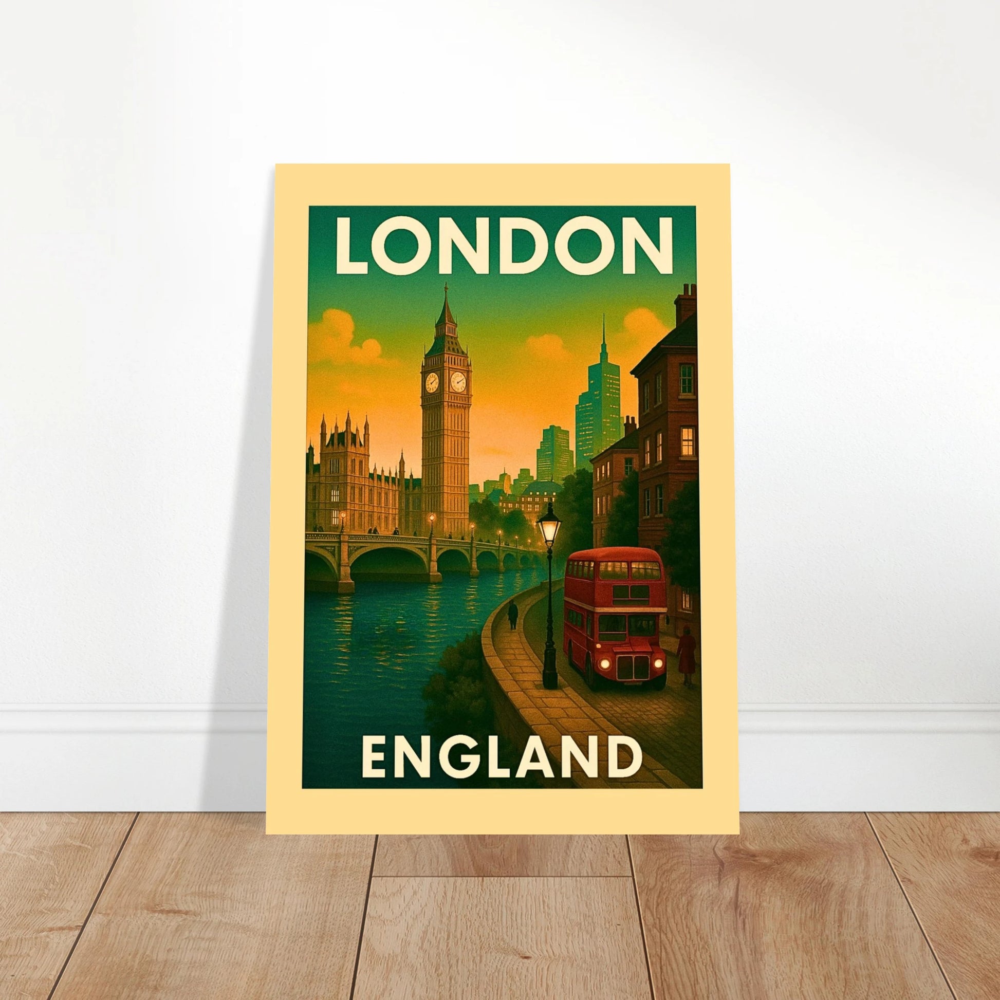 London Poster im Vintage-Stil – moderne Wandkunst und Deko fürs Wohnzimmer oder Büro mit Big Ben