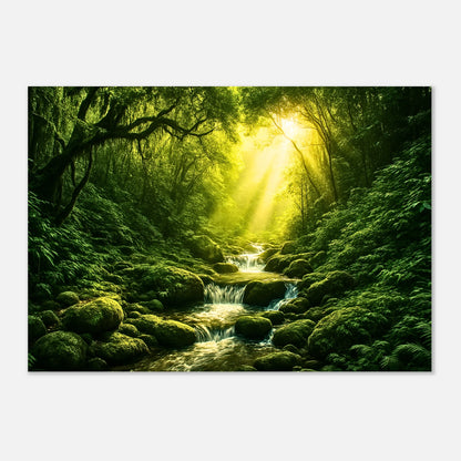 "Luxury poster print – Light in the Jungle nature artwork with sunlight effect"
