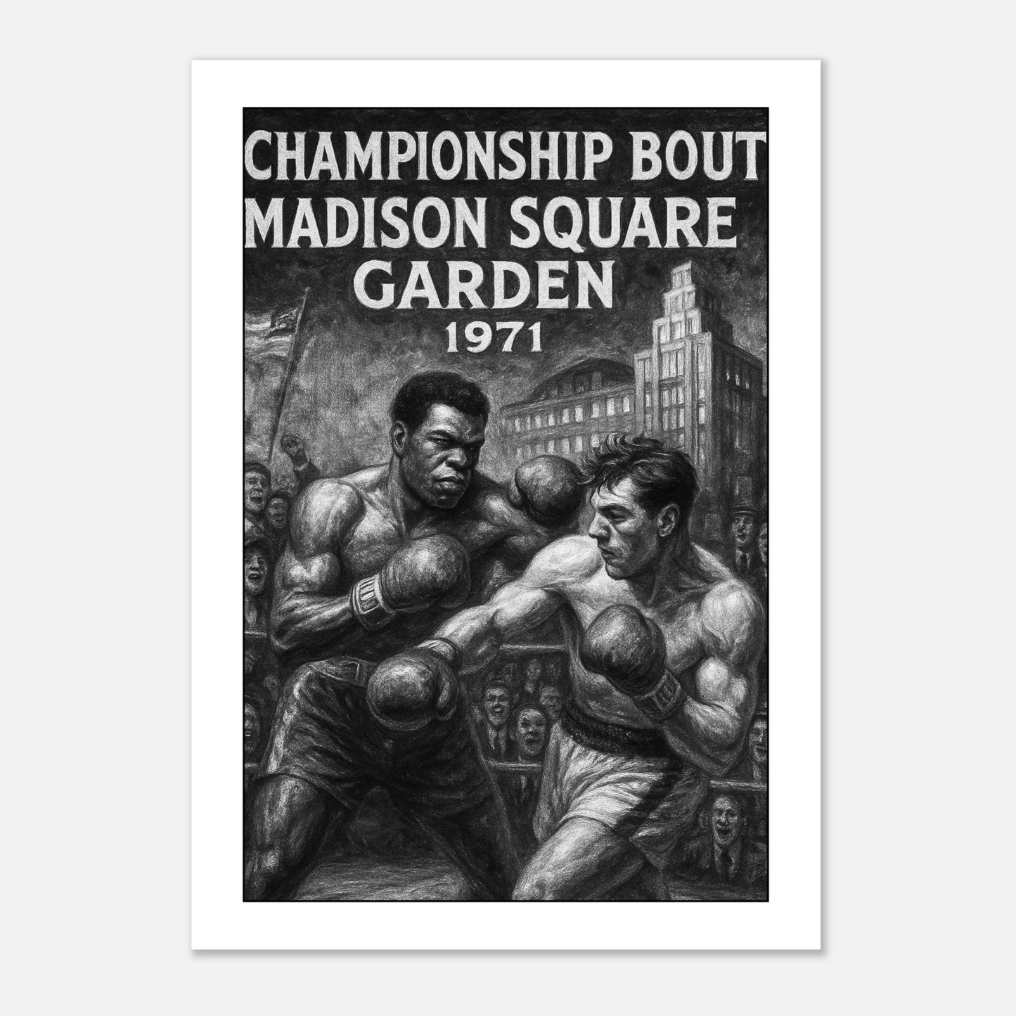 Madison Square Garden Boxing Poster 1971 – Iconic Fight of the Century Wall Art