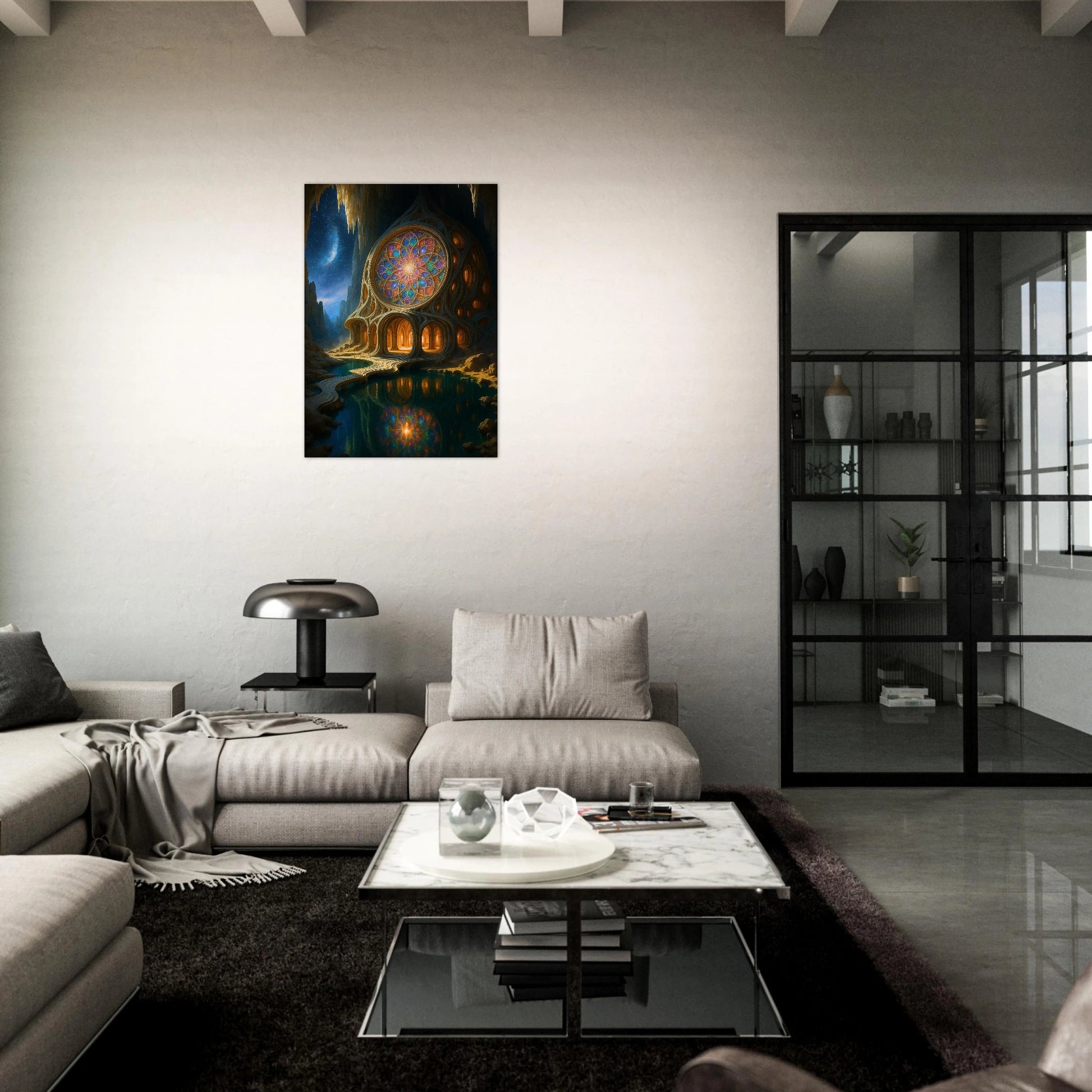 Magician House Poster – episches Fantasy Haus mit Glasfenster als moderne Wohnraumdekoration