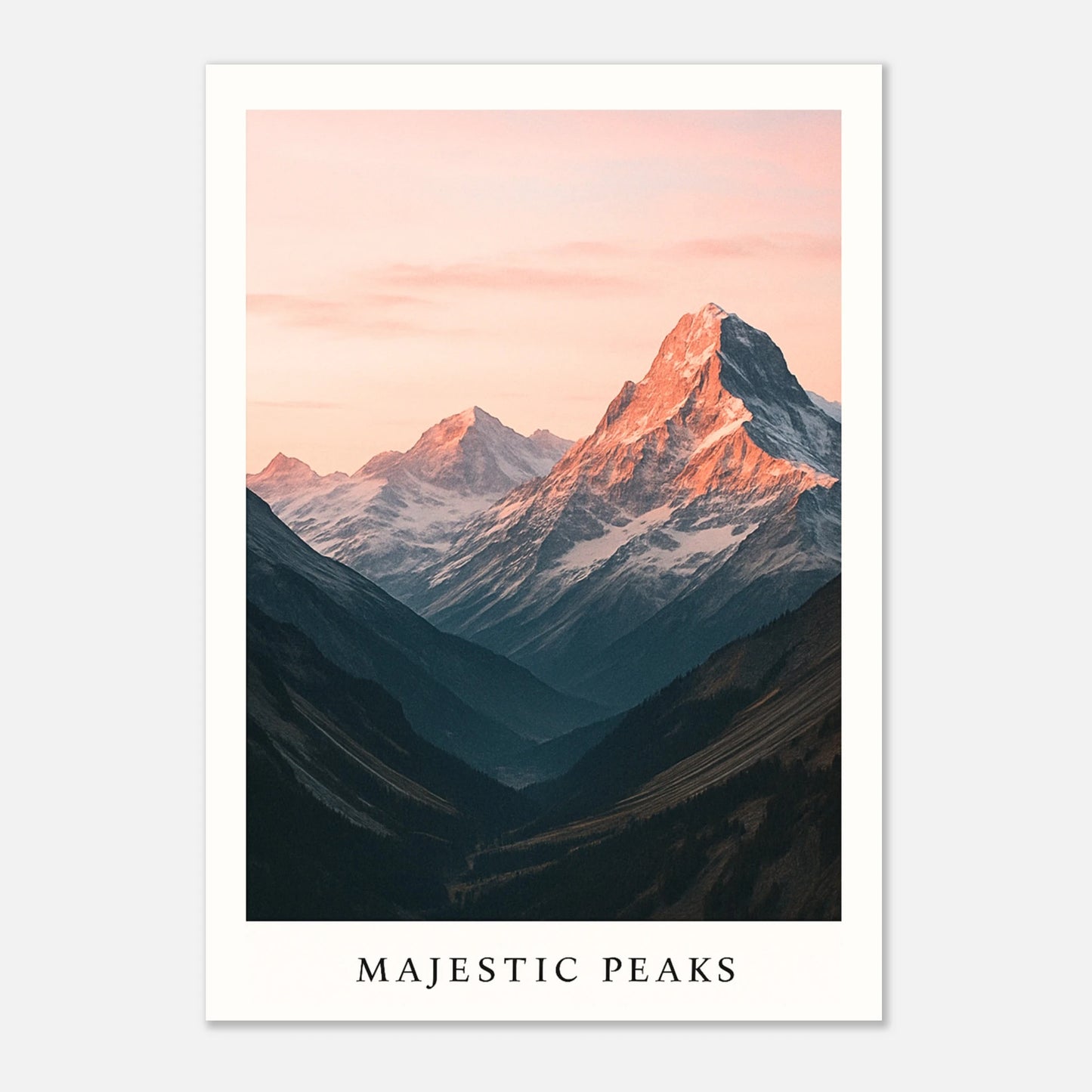 Majestic Peaks Poster – Alpen Wandbild als hochwertiger Kunstdruck für moderne Wohnräume