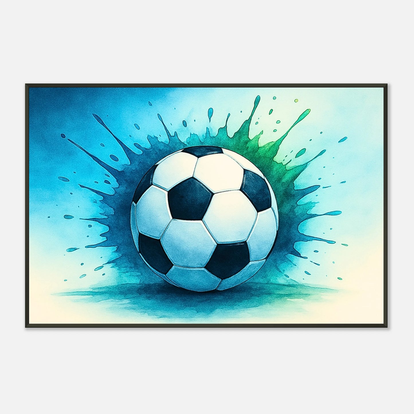 „Momentum – The Heart of Soccer“ Sportposter mit kräftigen Farben – Symbol für Dynamik und Präzision des Spiels | DEFA Designs