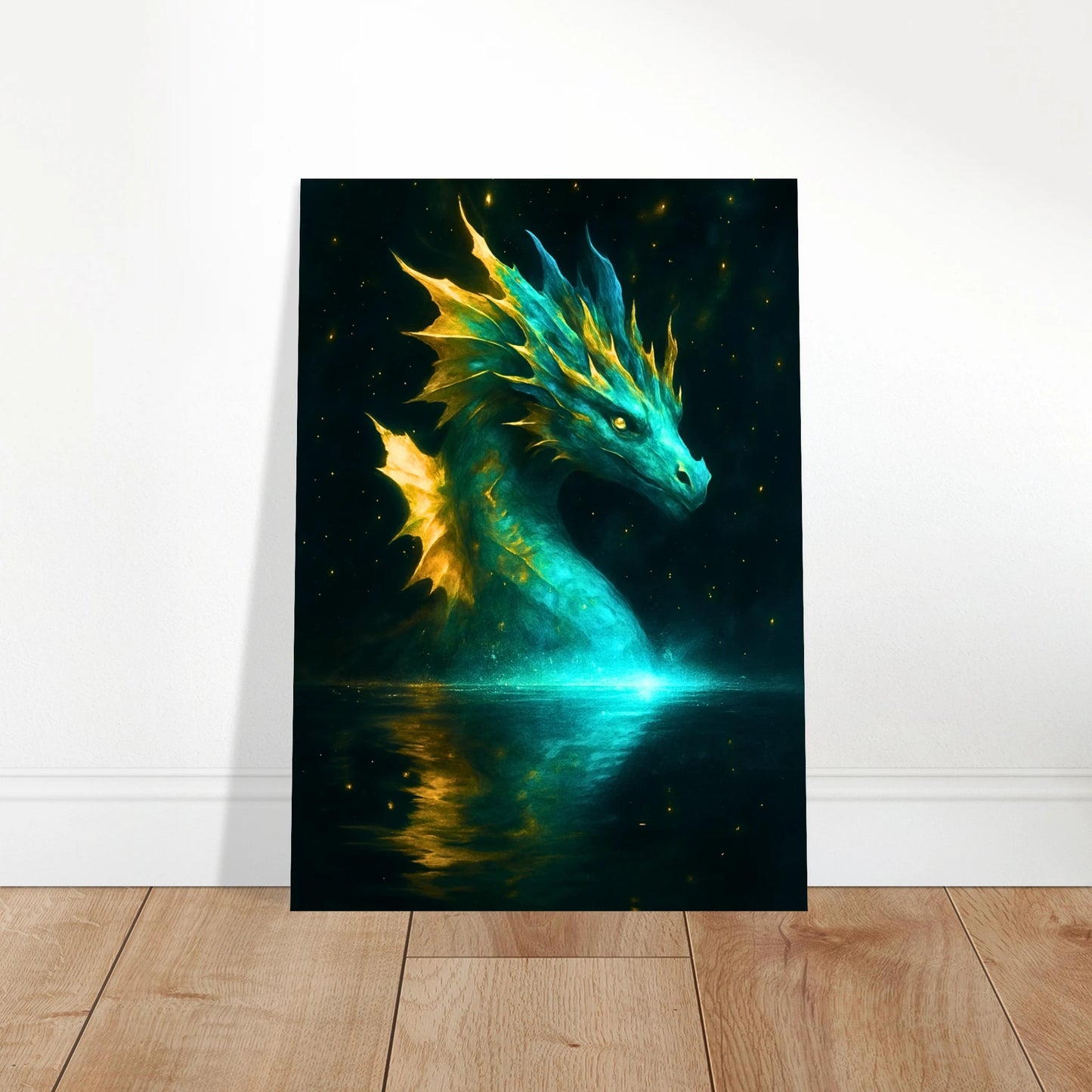 Mystic Water Dragon Poster – Fantasy Kunstprint mit Meeresdrache für moderne Wandgestaltung
