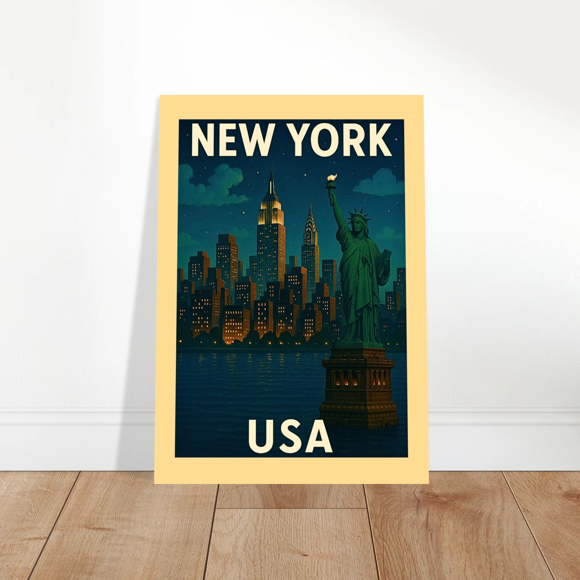 „New York Poster – USA Skyline Wanddeko im Wohnzimmer, modernes City Art Print“