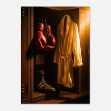 No Excuses Motivationsposter mit Boxhandschuhen und Bademantel – inspirierende Sportkunst für Boxer und Fitnessfans