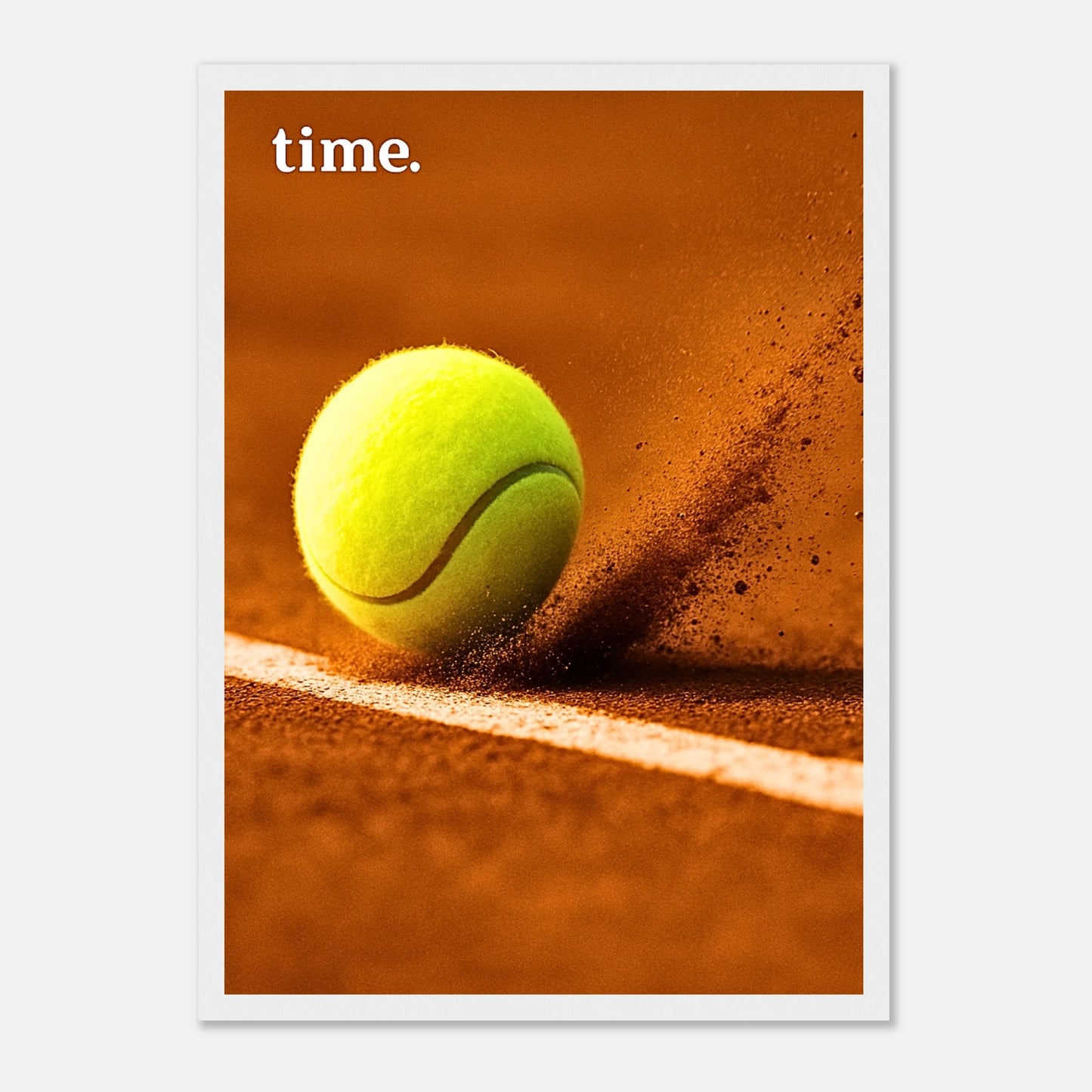 Tennis Poster „On the Line“ mit weißem Rahmen – minimalistische Wanddeko für Sportfans