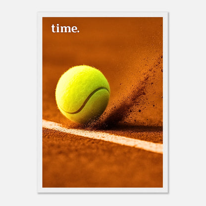 Tennis Poster „On the Line“ mit weißem Rahmen – minimalistische Wanddeko für Sportfans
