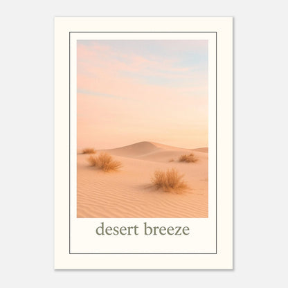 „Minimalist desert art print showing soft sand dunes under a pastel sky – perfect for neutral or boho interiors“

