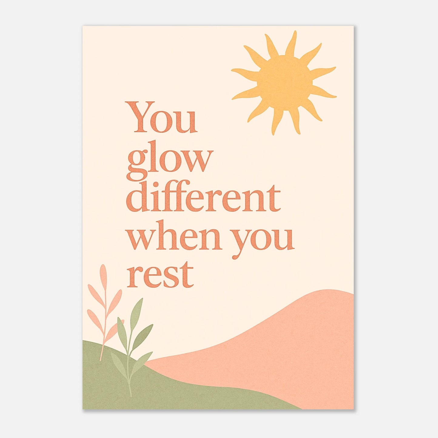 Pastel wall art print – You Glow Different motivational poster with calming design for home decor