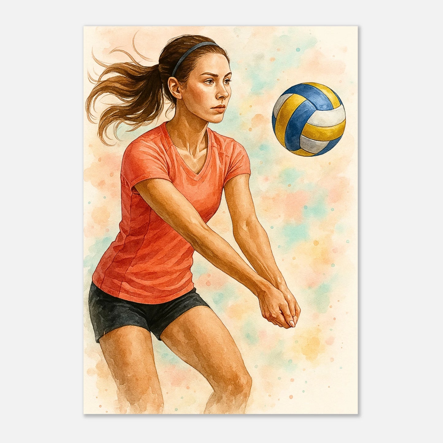 Power & Grace Volleyball Poster – Dynamic Sports Wall Art Print for Athletes and Fans