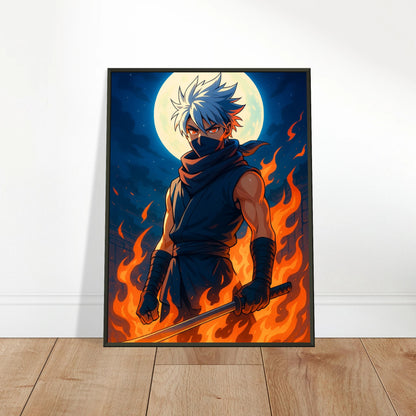 Reika Anime Poster im schwarzen Metallrahmen an der Wohnzimmerwand – moderne und stilvolle Anime Raumdekoration