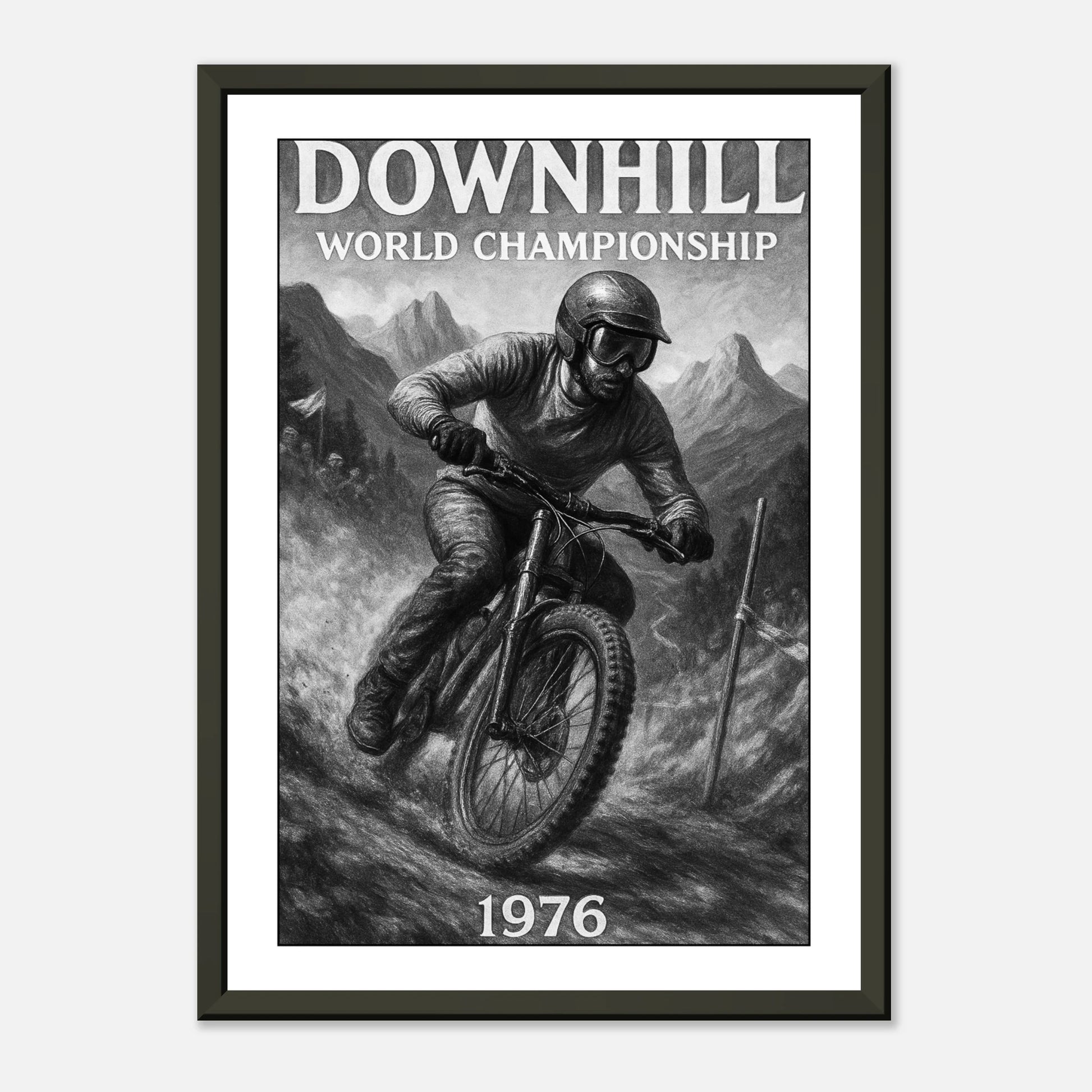 Ride the Edge – Downhill '76 Poster | Vintage Mountainbike Kunst