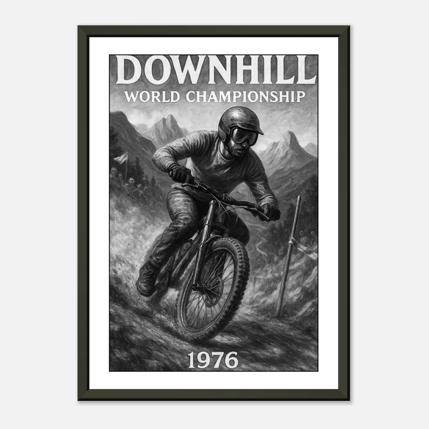 „Ride the Edge“ Mountainbike-Poster – Retro-Sportkunst für Liebhaber von Geschwindigkeit & Outdoor-Abenteuer | DEFA Designs