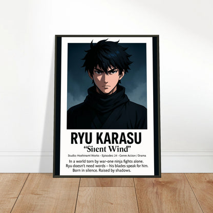 „RYU KARASU – Blade of the Silent Wind“ an die Wand gelehnt – elegantes Anime-Motiv mit starker Präsenz | DEFA Designs