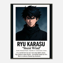 „RYU KARASU – Blade of the Silent Wind“ Poster – ernster Anime-Krieger mit ruhiger, intensiver Ausstrahlung | DEFA Designs