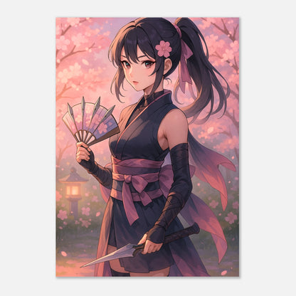 Anime Wall Art Poster – SAKURA KURENAI Blossom and Blade, elegantes japanisches Kunstdruckmotiv