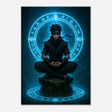 Anime Poster Seiryu – Circle of the Hidden Mind. Mystischer Krieger im Meditationskreis, hochwertiger Kunstdruck als Wanddeko
