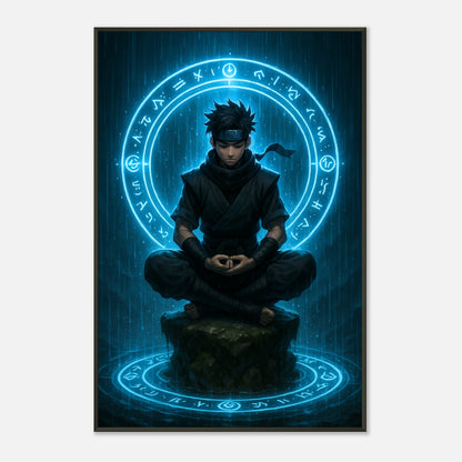 Anime-Poster „SEIRYU – Circle of the Hidden Mind“ – spirituelle Ninja-Kunst mit Fokus & Energie | DEFA Designs