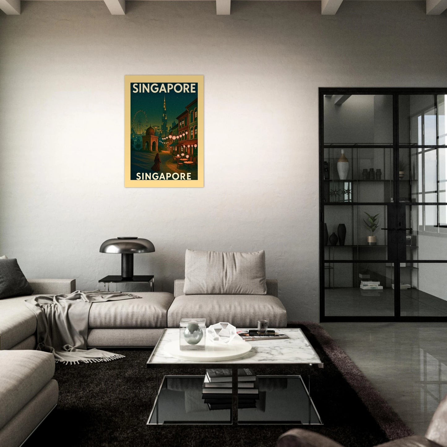 Singapore Vintage Poster – Kunstdruck als Wanddeko im Retro-Stil für Zuhause oder Büro